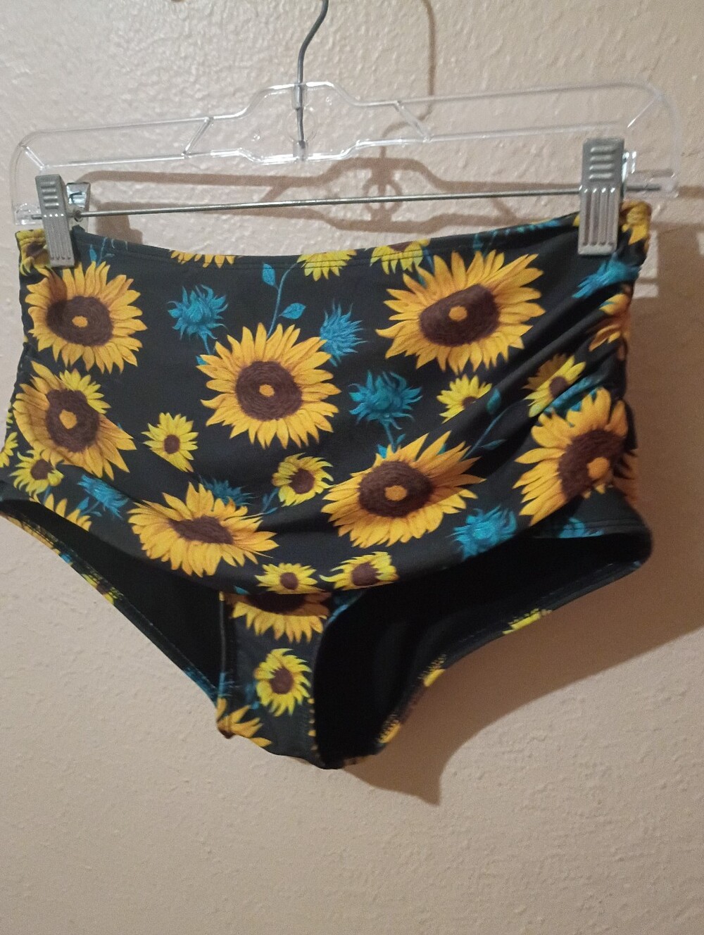 Shein Size Medium High-Waist Sunflower Print Bikini Bottoms